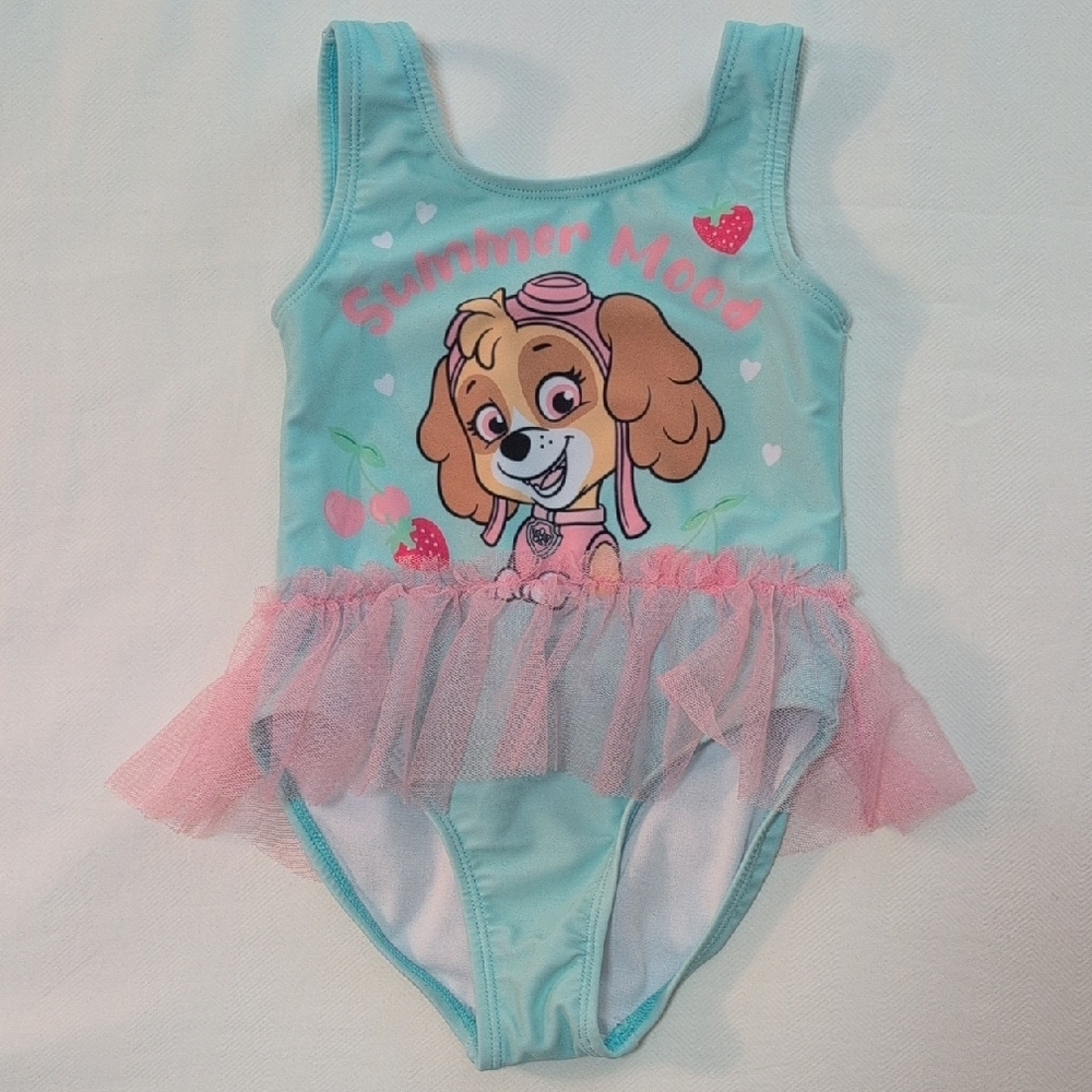 paw patrol skye one piece swimsuit with tutu nickelodeon 3T toddler girls